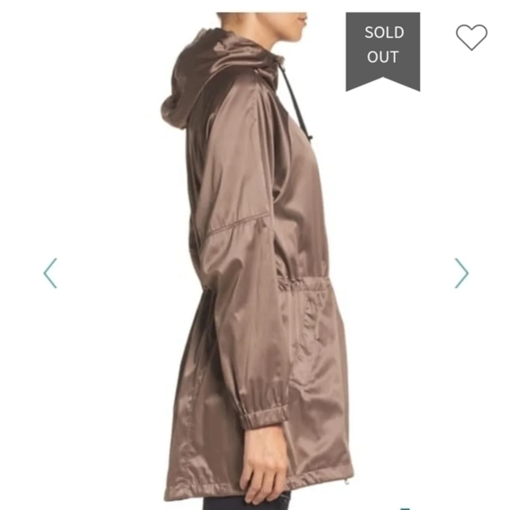 Zella Bronze Rain  Jacket Long Anorak Size‎ XS Brown